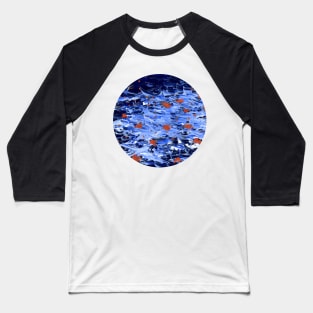 Firefly sea (red on blue) II (circle) Baseball T-Shirt